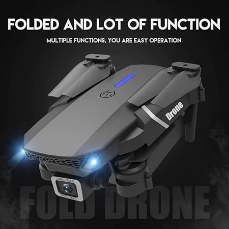 E88 Drone with 4K Dual Camera, WiFi FPV Live Video, 1080P HD Wide-Angle Lens, Foldable RC Quadcopter with Altitude Hold, Gesture Control, Headless Mode, One-Key Take Off/Landing, for Beginners