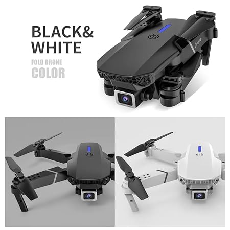 E88 Drone with 4K Dual Camera, WiFi FPV Live Video, 1080P HD Wide-Angle Lens, Foldable RC Quadcopter with Altitude Hold, Gesture Control, Headless Mode, One-Key Take Off/Landing, for Beginners