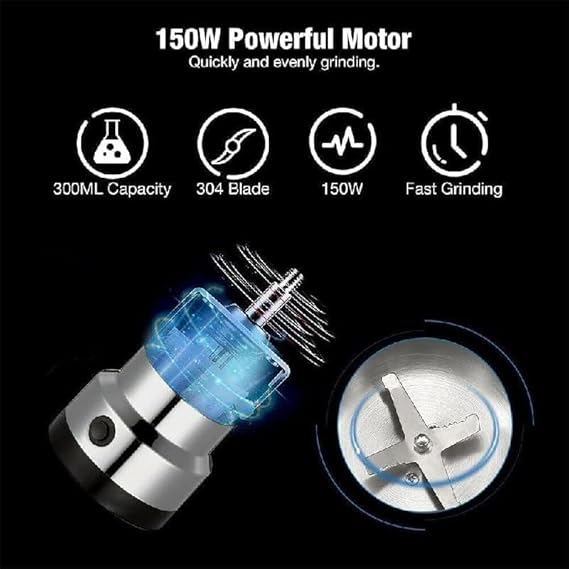 Nima Mini Electric Mixer Grinder - Stainless Steel Small Masala Spice Machine